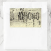 Leonardo da Vinci's Engineering Sketch of a Wheel Rechthoekige Sticker (Tas)