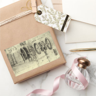 Leonardo da Vinci's Engineering Sketch of a Wheel Rechthoekige Sticker