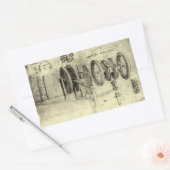 Leonardo da Vinci's Engineering Sketch of a Wheel Rechthoekige Sticker (Envelop)