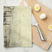 Leonardo da Vinci's Engineering Sketch of a Wheel Theedoek (Quarter Fold)