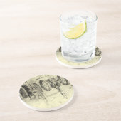 Leonardo da Vinci's Engineering Sketch of a Wheel Zandsteen Onderzetter (Zijkant)