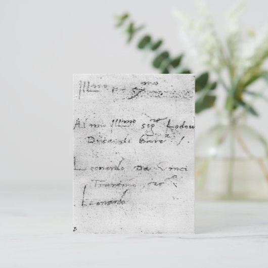 Leonardo da Vinci's handschrift Briefkaart (Staand voorkant)