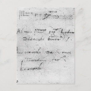 Leonardo da Vinci's handschrift Briefkaart