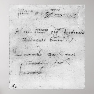 Leonardo da Vinci's handschrift Poster