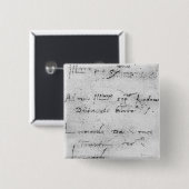 Leonardo da Vinci's handschrift Vierkante Button 5,1 Cm (Voorkant /achterkant)