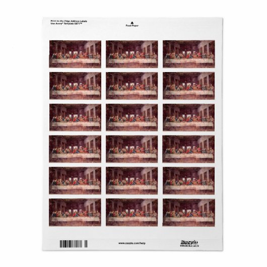 Leonardo da Vinci's Het Laatste Avondmaal Etiket (Full Sheet)
