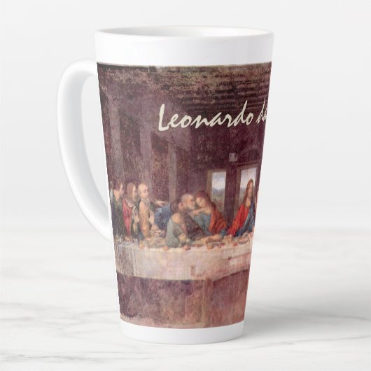 Leonardo da Vinci's Het Laatste Avondmaal Latte Mok (Linkerhoek)
