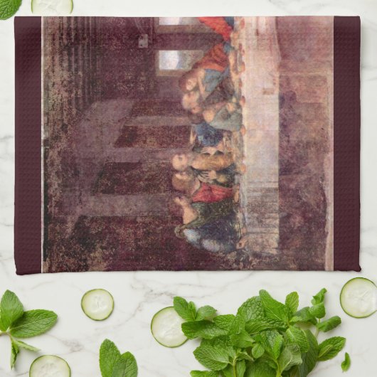 Leonardo da Vinci's Het Laatste Avondmaal Theedoek (Gevouwen)