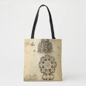 Leonardo da Vinci's Kathedraal Architectuur Studie Tote Bag (Voorkant)