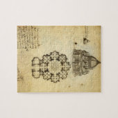 Leonardo da Vinci's Kathedrale Architectuur Studie Legpuzzel (Horizontaal)