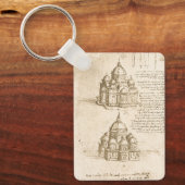 Leonardo da Vinci's Kathedrale Architectuurstudie Sleutelhanger (Voorkant)