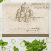 Leonardo da Vinci's Kathedrale Architectuurstudie Theedoek (Gevouwen)