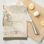 Leonardo da Vinci's Kathedrale Architectuurstudie Theedoek (Quarter Fold)