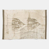 Leonardo da Vinci's Kathedrale Architectuurstudie Theedoek (Horizontaal)