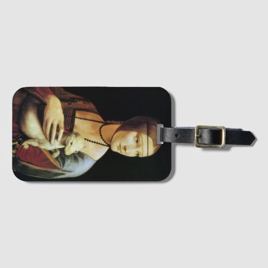 Leonardo da Vinci's Lady met een Ermine Bagagelabel (Voorkant (horizontaal))