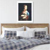Leonardo da Vinci's Lady met een Ermine (ca. 1490) Canvas Afdruk (Insitu (Slaapkamer))