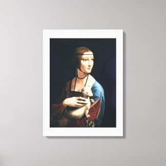 Leonardo da Vinci's Lady met een Ermine (ca. 1490) Canvas Afdruk
