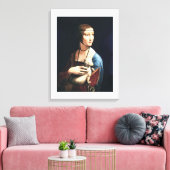 Leonardo da Vinci's Lady met een Ermine (ca. 1490) Canvas Afdruk (Insitu (Woonkamer))