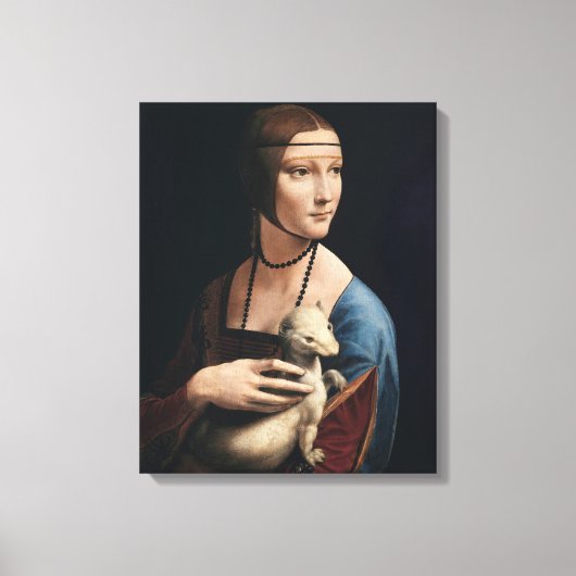 Leonardo da Vinci's Lady met een Ermine (ca. 1490) Canvas Afdruk (Voorkant)