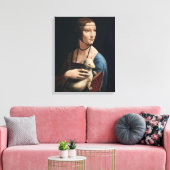 Leonardo da Vinci's Lady met een Ermine (ca. 1490) Canvas Afdruk (Insitu (Woonkamer))