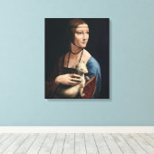 Leonardo da Vinci's Lady met een Ermine (ca. 1490) Canvas Afdruk (Insitu (Houten vloer))