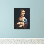 Leonardo da Vinci's Lady met een Ermine (ca. 1490) Canvas Afdruk (Insitu (Houten vloer))