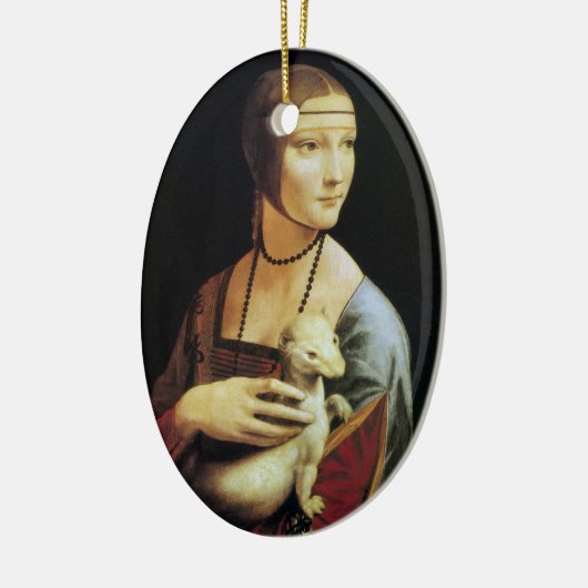 Leonardo da Vinci's Lady met een Ermine Keramisch Ornament (Links)