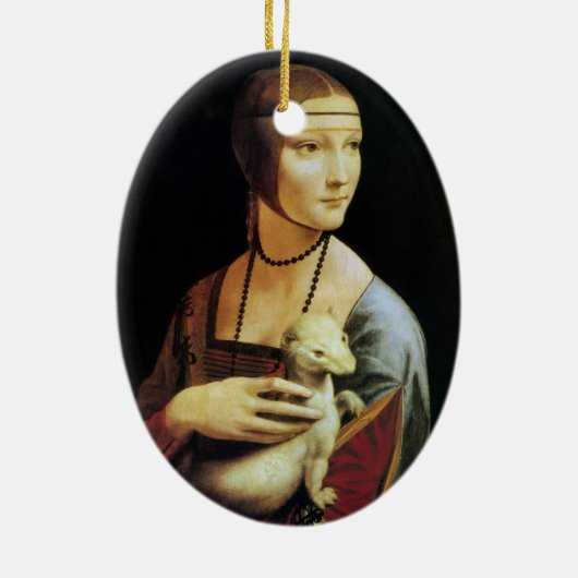 Leonardo da Vinci's Lady met een Ermine Keramisch Ornament (Achterkant)