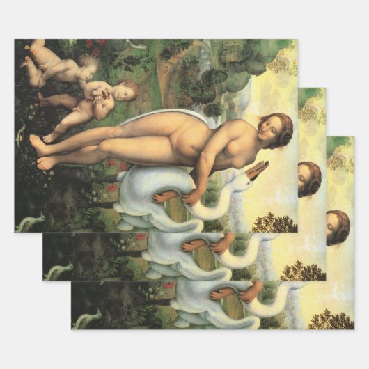 Leonardo da Vinci's Leda en de zwaan Inpakpapier Vel (Set)