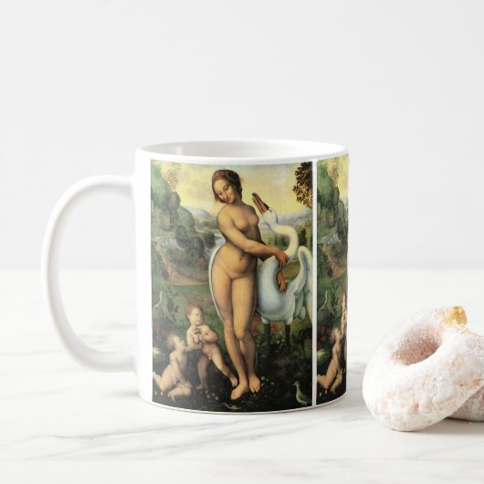 Leonardo da Vinci's Leda en de zwaan Koffiemok (Met donut)