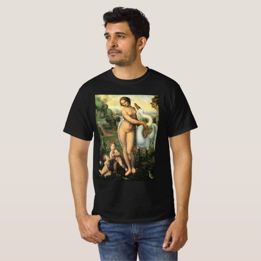 Leonardo da Vinci's Leda en de zwaan T-shirt (Voorkant volledig)