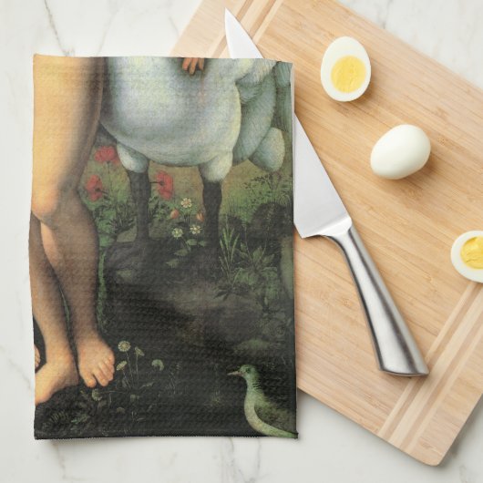 Leonardo da Vinci's Leda en de zwaan Theedoek (Quarter Fold)