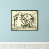 Leonardo da Vinci's loopband aangedreven kruisboog Canvas Afdruk (Insitu (Houten vloer))