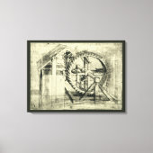 Leonardo da Vinci's loopband aangedreven kruisboog Canvas Afdruk (Voorkant)