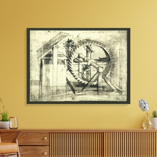 Leonardo da Vinci's loopband aangedreven kruisboog Canvas Afdruk (Insitu (Woonkamer))