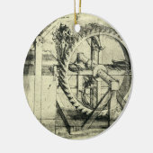 Leonardo da Vinci's loopband aangedreven kruisboog Keramisch Ornament (Links)