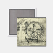 Leonardo da Vinci's loopband aangedreven kruisboog Magneet (Voorkant / Achterkant)