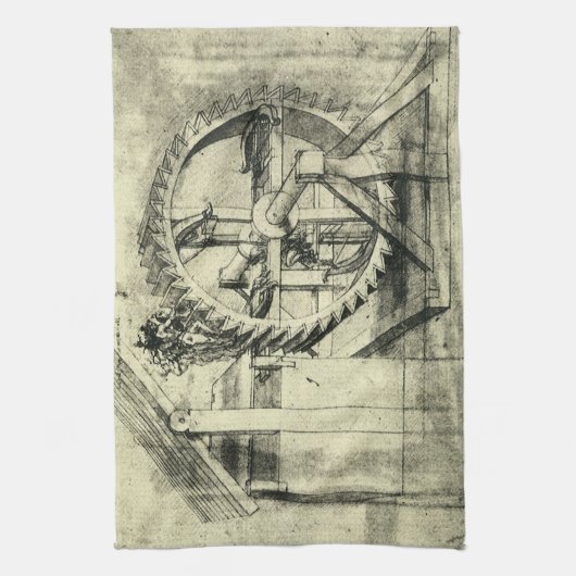 Leonardo da Vinci's loopband aangedreven kruisboog Theedoek (Verticaal)