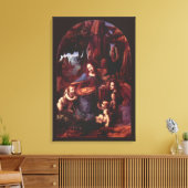 Leonardo da Vinci's Maagd (Madonna) van de rotsen Canvas Afdruk (Insitu (Woonkamer))