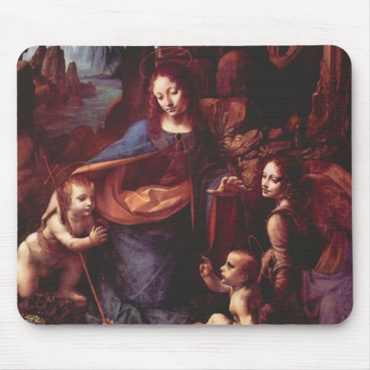 Leonardo da Vinci's Maagd (Madonna) van de rotsen Muismat (Voorkant)