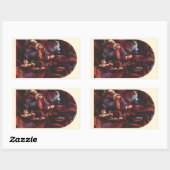 Leonardo da Vinci's Maagd (Madonna) van de rotsen Rechthoekige Sticker (Vel)