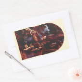 Leonardo da Vinci's Maagd (Madonna) van de rotsen Rechthoekige Sticker (Envelop)