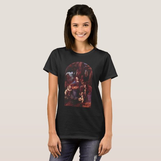 Leonardo da Vinci's Maagd (Madonna) van de rotsen T-shirt (Voorkant volledig)