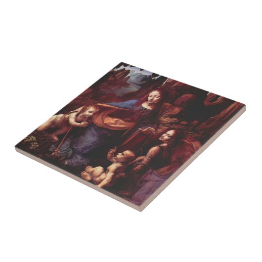 Leonardo da Vinci's Maagd (Madonna) van de rotsen Tegeltje (Zijkant)
