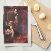 Leonardo da Vinci's Maagd (Madonna) van de rotsen Theedoek (Quarter Fold)