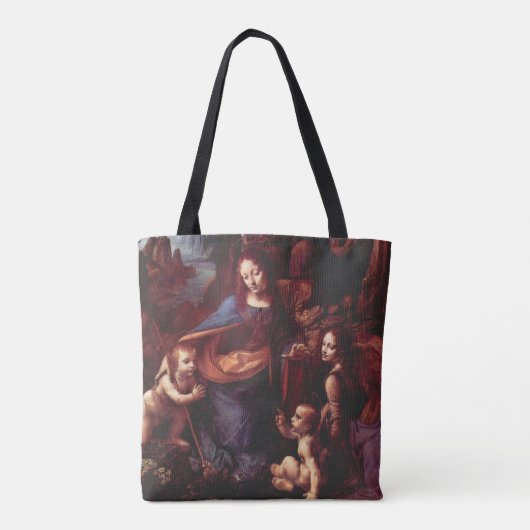 Leonardo da Vinci's Maagd (Madonna) van de rotsen Tote Bag (Achterkant)