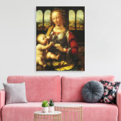Leonardo da Vinci's Madonna met de anjer Canvas Afdruk (Insitu (Woonkamer))