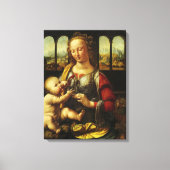 Leonardo da Vinci's Madonna met de anjer Canvas Afdruk (Voorkant)
