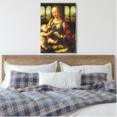 Leonardo da Vinci's Madonna met de anjer Canvas Afdruk (Insitu (Slaapkamer))