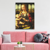 Leonardo da Vinci's Madonna met de anjer Canvas Afdruk (Insitu (Woonkamer))